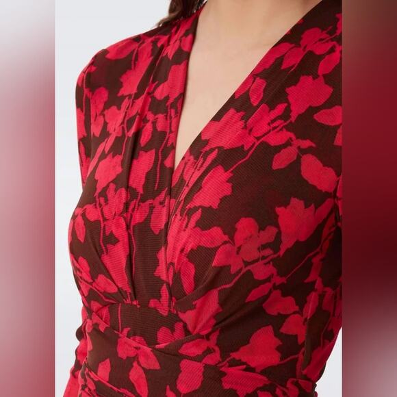 Diane Von Furstenberg Pink Brown Brenda Wrap Dress Medium - Picture 4 of 10